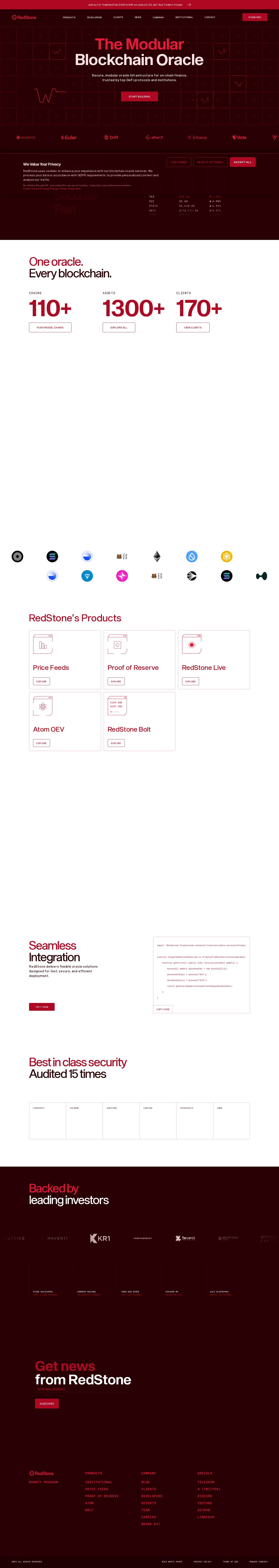 RedStone homepage capture