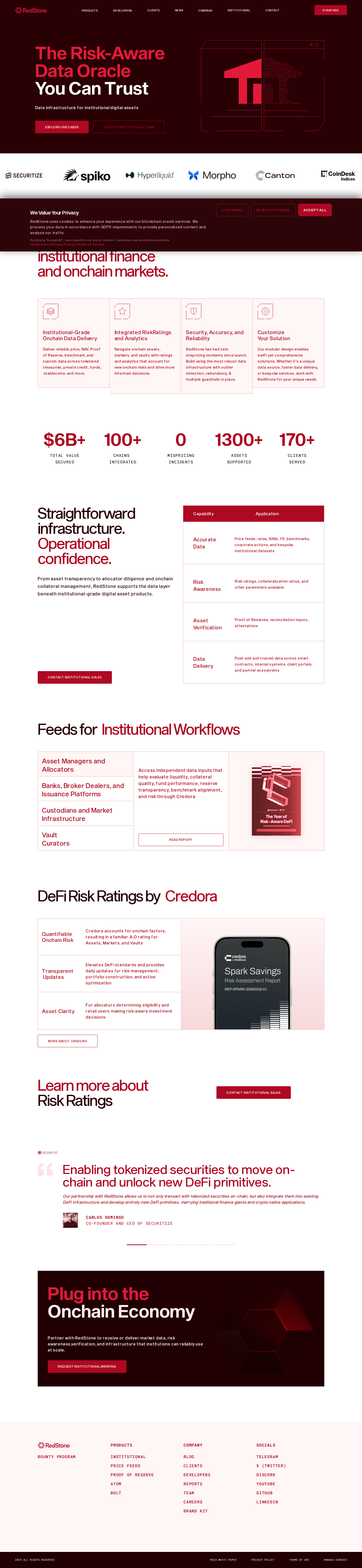 RedStone institutional page capture